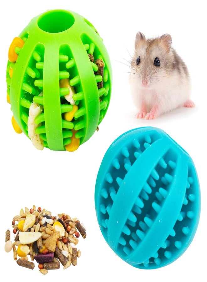 FlidRunest Hamster Foraging Ball Toy Puzzle, 2 PCS Hamster Treat Ball for Teething, Small Animals Slow Feeder, Food Hide Treat Dispensing Snuffle Game Interactive Toy for Guinea Pig, Rat - Image 1